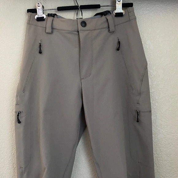 Patagonia Womens Ski hiking Pants Size 8 beige khaki green‎ with suspenders - Picture 7 of 16